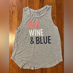 Red, wine, and blue Tank